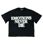 Mixed Emotions End Rhinestone Tee Black
