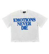 Mixed Emotions End Rhinestone Tee White/Blue